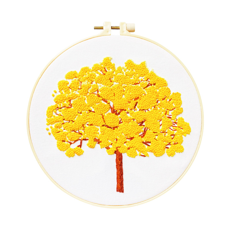 Set za križni vez s lanenim platnom, uzorak cvijeća