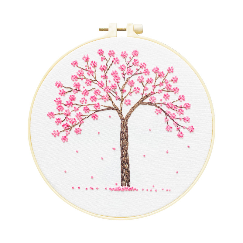 Set za križni vez s lanenim platnom, uzorak cvijeća