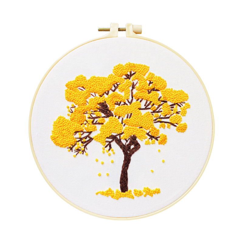 Set za križni vez s lanenim platnom, uzorak cvijeća