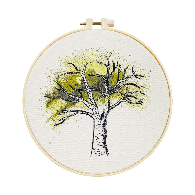 Set za križni vez s lanenim platnom, uzorak cvijeća