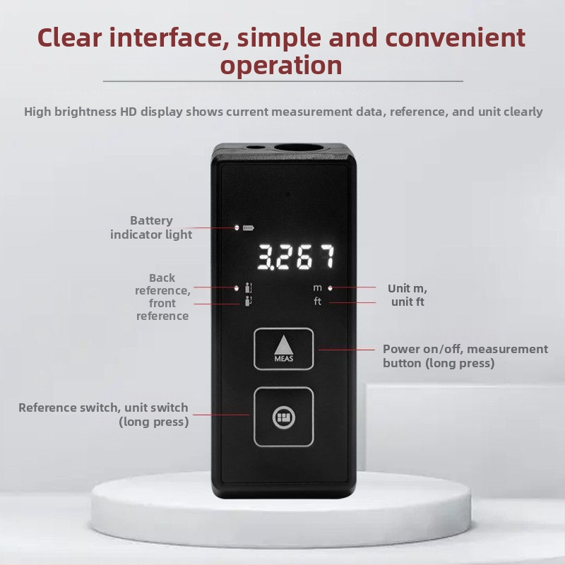 Vnútorný laserový merač vzdialenosti s vysokou presnosťou IR merania a digitálnou pravítkou
