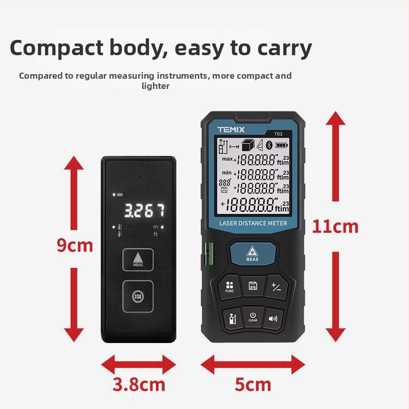 Vnútorný laserový merač vzdialenosti s vysokou presnosťou IR merania a digitálnou pravítkou