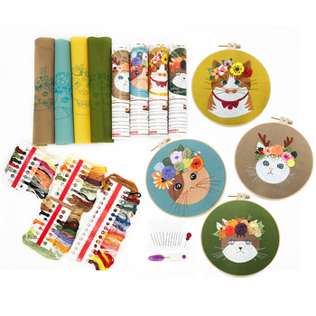 Set za križićno šivanje od Suzi embroidery – svilena tkanina, motiv cartoon/anime, za početnike