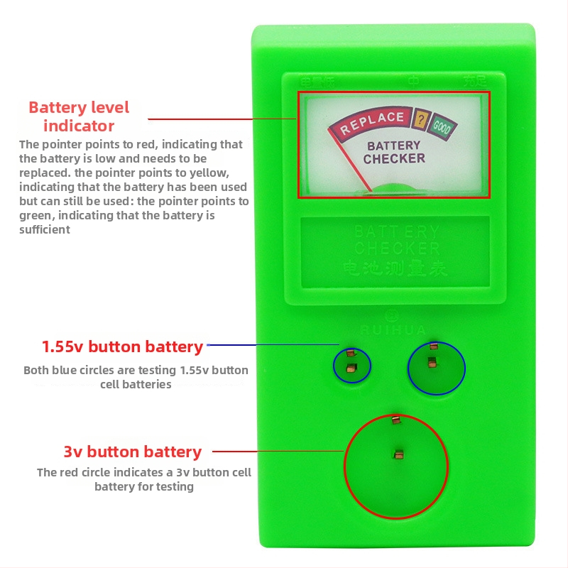 Record Work Prístroj na testovanie batérií do hodiniek – Merací nástroj pre batérie, test gombových batérií