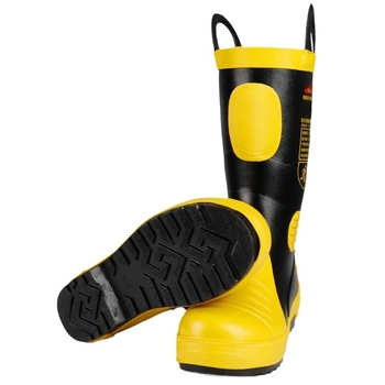 Cizme de pompieri Yinanlong - Partea superioară înaltă, Vârf din oțel, Rezistente la impact, Rezistente la perforare, Antiderapante