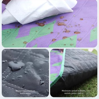Pikniková podložka, hrubá a nepriepustná, skladacia vonkajšia podložka s hliníkovou fóliou; materiál: polyesterové vlákno; vodotesná vrstva: PE bavlna; ideálna na pláž, piknik a výlety.