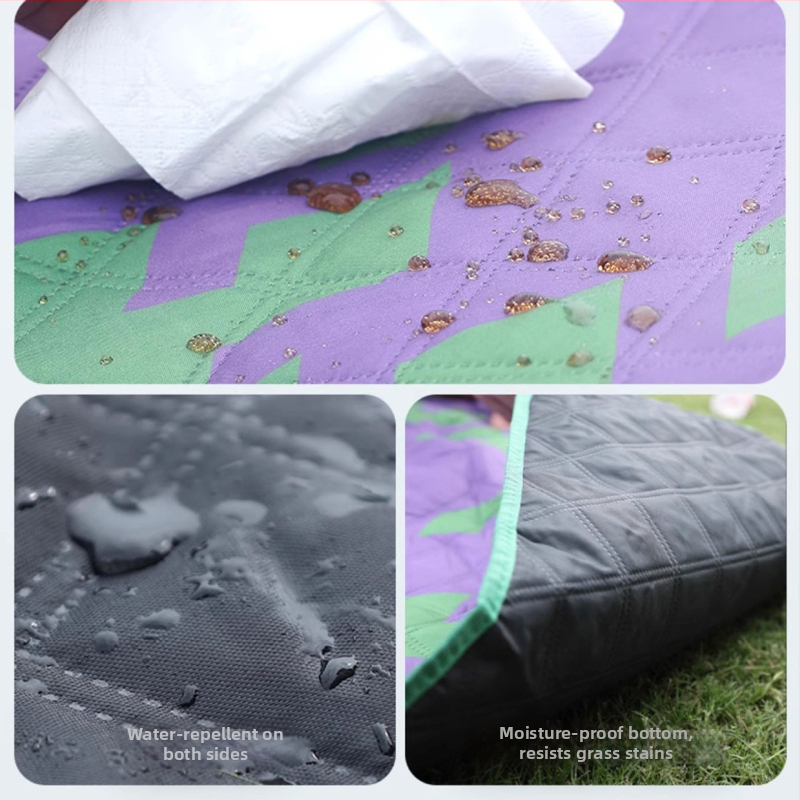 Pikniková podložka, hrubá a nepriepustná, skladacia vonkajšia podložka s hliníkovou fóliou; materiál: polyesterové vlákno; vodotesná vrstva: PE bavlna; ideálna na pláž, piknik a výlety.