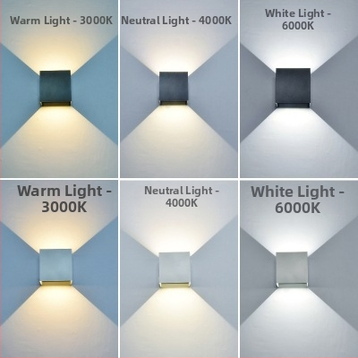 Nástenná lampa so 2 LED, IP65 vodotesná, 3000K, 120 lm/W, životnosť 100000 h, hliníkové puzdro, vnútorné/vonkajšie použitie