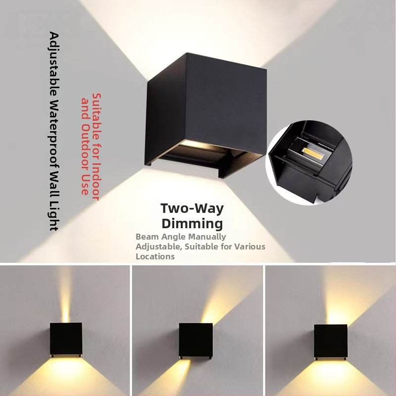 Nástenná lampa so 2 LED, IP65 vodotesná, 3000K, 120 lm/W, životnosť 100000 h, hliníkové puzdro, vnútorné/vonkajšie použitie