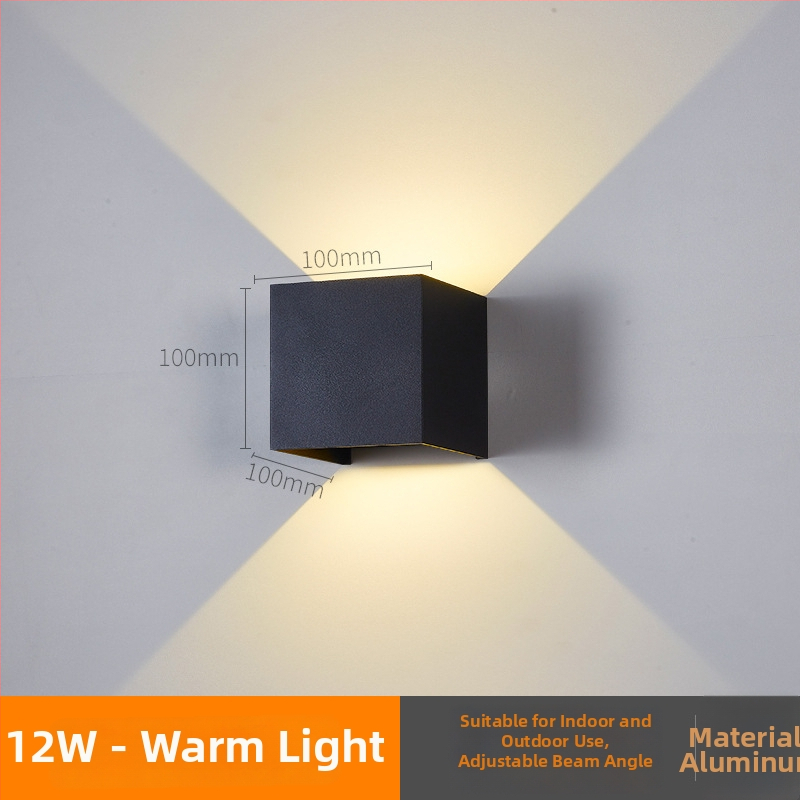 Nástenná lampa so 2 LED, IP65 vodotesná, 3000K, 120 lm/W, životnosť 100000 h, hliníkové puzdro, vnútorné/vonkajšie použitie