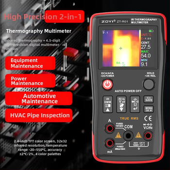 Termalni multimetar s infracrvenom slikom, 2-u-1, s automatskim rasponom mjerenja napona, otpora i kapaciteta