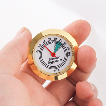 Υγρασιόμετρο για κουτιά και ντουλάπες πούρων, μεταλλικό περίβλημα, μηχανική κίνηση, χωρίς μπαταρία, ανθεκτικό στον άνεμο, διακοσμητικό, εύρος 20-100% σχετικής υγρασίας