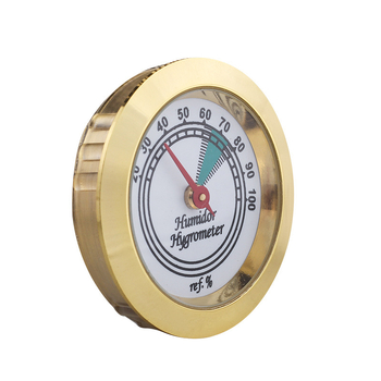 Υγρασιόμετρο για κουτιά και ντουλάπες πούρων, μεταλλικό περίβλημα, μηχανική κίνηση, χωρίς μπαταρία, ανθεκτικό στον άνεμο, διακοσμητικό, εύρος 20-100% σχετικής υγρασίας