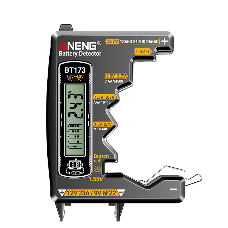 Aneng тестер за батерии - висока точност, дисплей за оставащ заряд, измерване на напрежението на батерията (Висока точност; Дисплей за оставащ заряд; Измерване на напрежение на батерията)