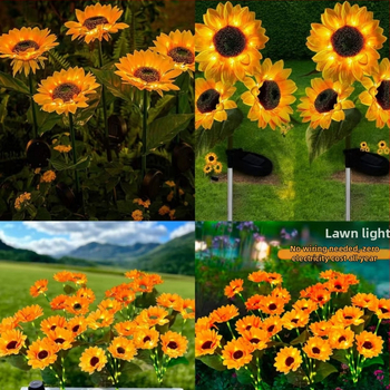 Solárna vonkajšia lampička do dvora so vzorom slnečnice pre záhradu | LED svetlo | Materiály: Juan tkanina + ABS + nerezová oceľ | IP65 ochrana | EU CE certifikácia | Možnosť prispôsobenia