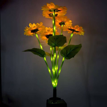 Solarna vanjska dvorna svjetiljka s dizajnom suncokreta za dvorište | LED svjetlo | Materijali: Juan tkanina + ABS + nehrđajući čelik | IP65 otpornost | EU CE certifikacija | Mogućnost prilagodbe