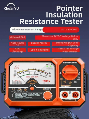 T6015 Pointer típusú szigetelésellenállás-tesztelő, AC/DC feszültség mérés, tranzisztor mérés és alacsony ellenállás detektálása