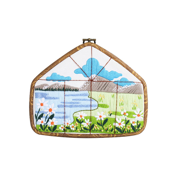 Tájvarró DIY készlet pamut anyaggal – háromdimenziós virágos motívumok, skandináv stílus, nappali, hálószoba, dolgozószoba számára