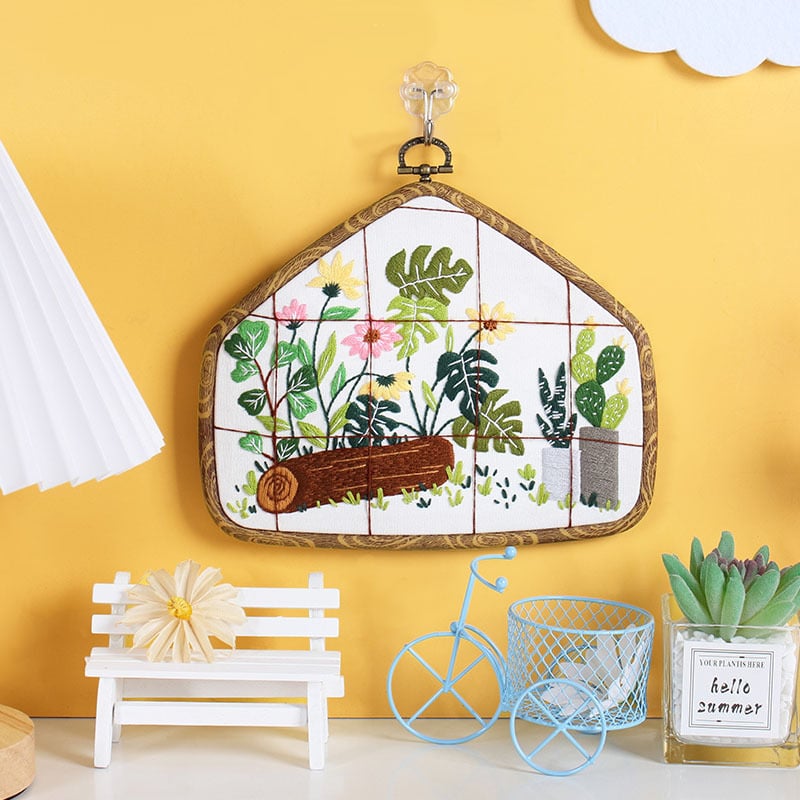 Tájvarró DIY készlet pamut anyaggal – háromdimenziós virágos motívumok, skandináv stílus, nappali, hálószoba, dolgozószoba számára