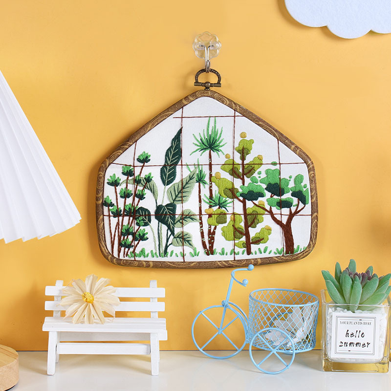 Tájvarró DIY készlet pamut anyaggal – háromdimenziós virágos motívumok, skandináv stílus, nappali, hálószoba, dolgozószoba számára