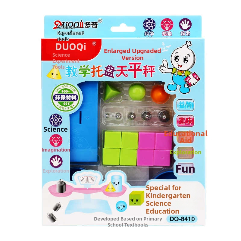 Duoqi vyučovacia pomôcka – vyvážená váha pre základnú školu (2.–3. ročník), matematika a fyzika experimenty, plastová konštrukcia, podnos a závažia.