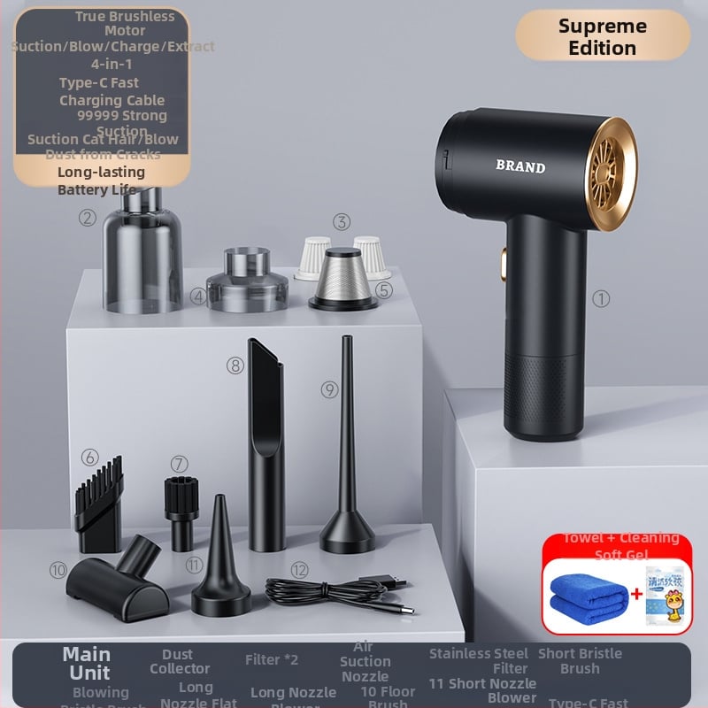 Απορροφητήρας αυτοκινήτου με ισχυρή ισχύ αναρρόφησης, διπλής λειτουργίας (αναρρόφηση και φυση), φορητός με χειρολαβή