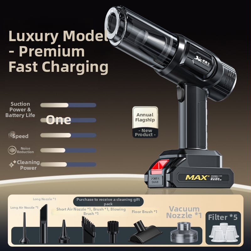 Απορροφητήρας αυτοκινήτου με ισχυρή ισχύ αναρρόφησης, διπλής λειτουργίας (αναρρόφηση και φυση), φορητός με χειρολαβή