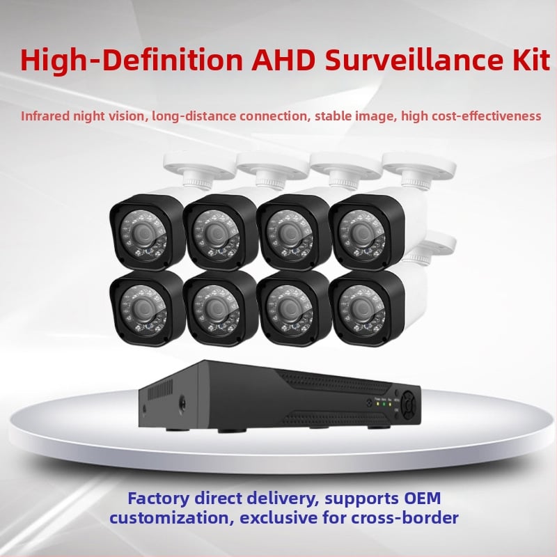 Kit AHD CCTV de camere – cameră infraroșu cu obiectiv de 3,6 mm, 0,001 lux, distanță IR 10 m, alimentare 12V DC, interior/exterior