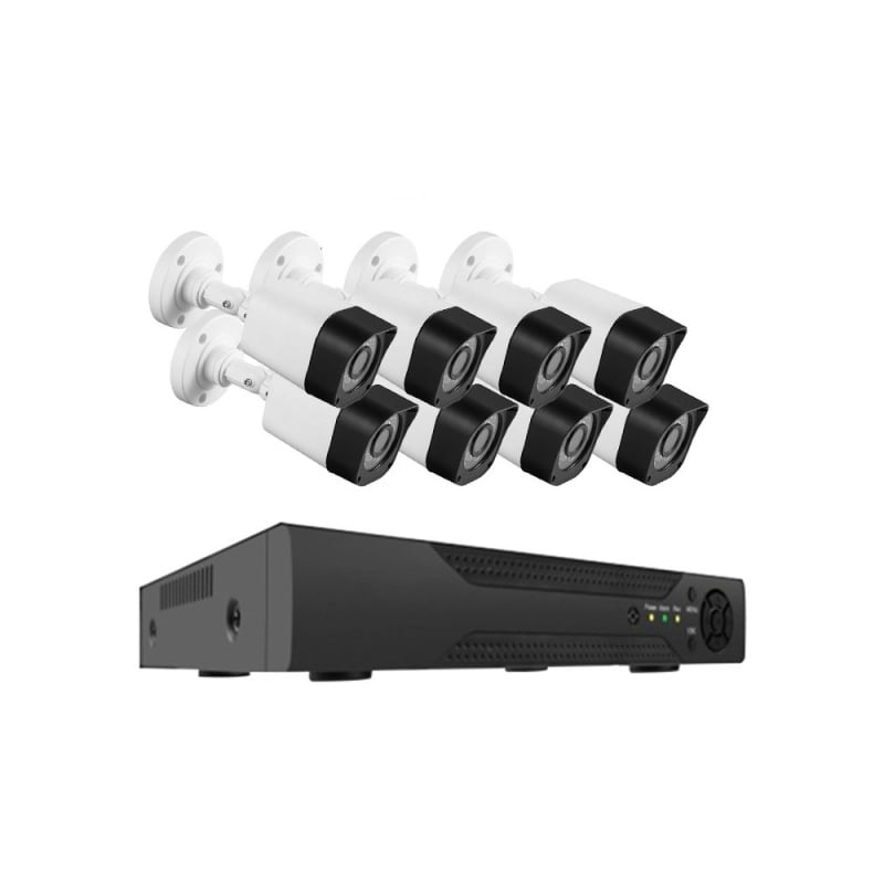 Kit AHD CCTV de camere – cameră infraroșu cu obiectiv de 3,6 mm, 0,001 lux, distanță IR 10 m, alimentare 12V DC, interior/exterior