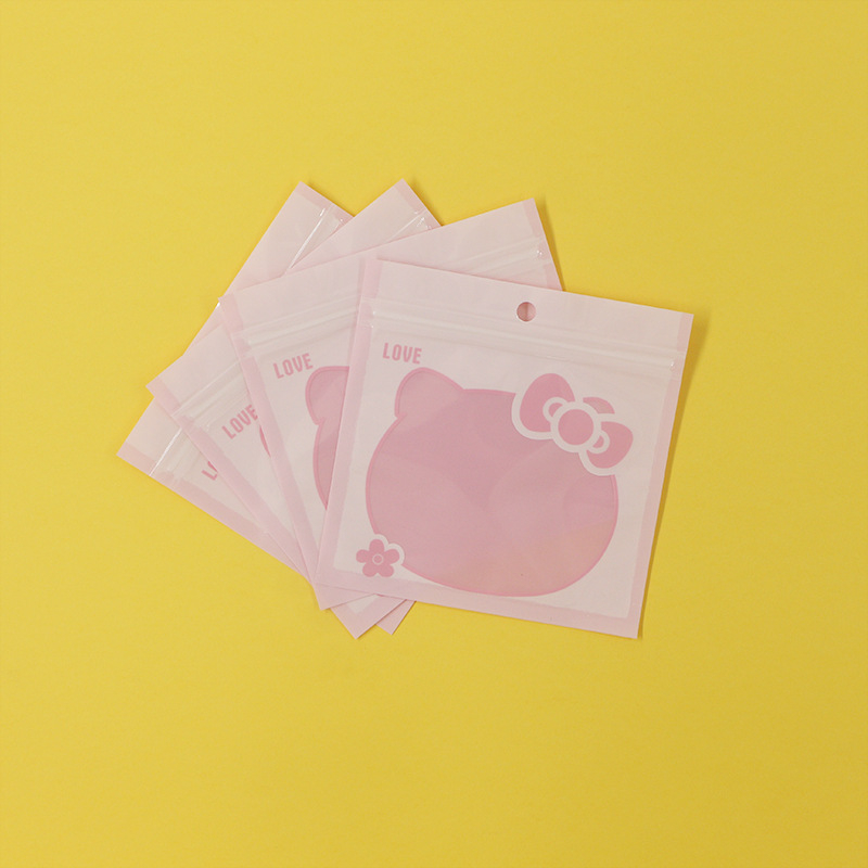 Αυτοσφραγιζόμενη σακούλα για κοσμήματα με μοτίβο γάτας, διαφανής γυαλιστερή επιφάνεια, νέο υλικό, μήκος σφράγισης 2,5 cm