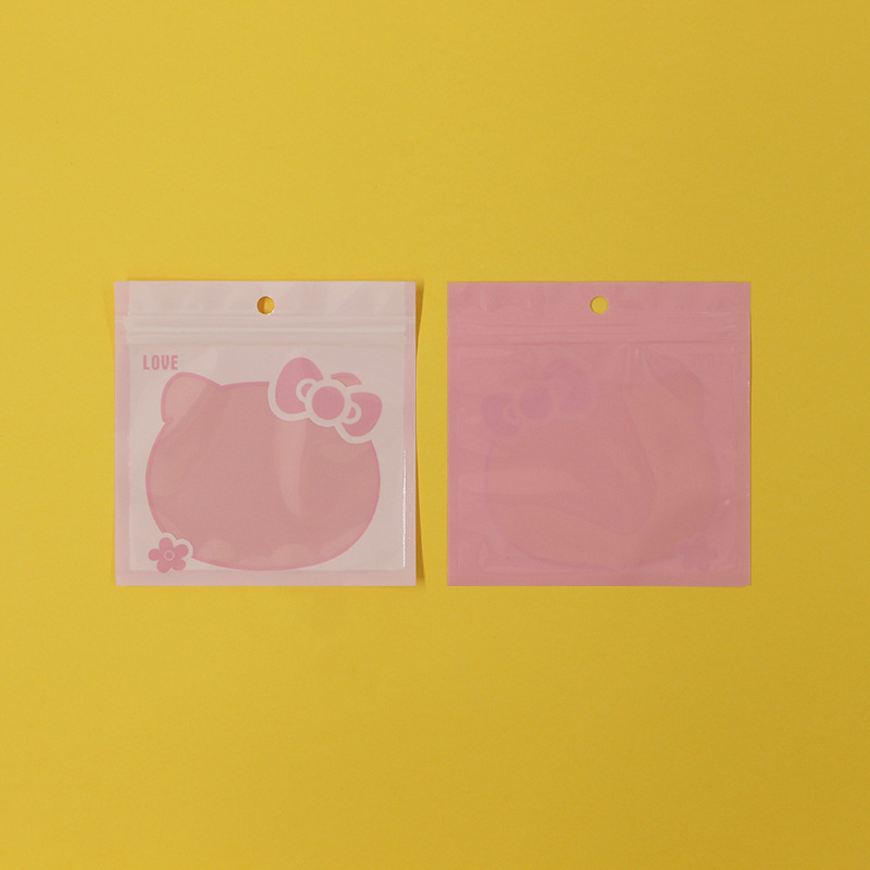 Αυτοσφραγιζόμενη σακούλα για κοσμήματα με μοτίβο γάτας, διαφανής γυαλιστερή επιφάνεια, νέο υλικό, μήκος σφράγισης 2,5 cm