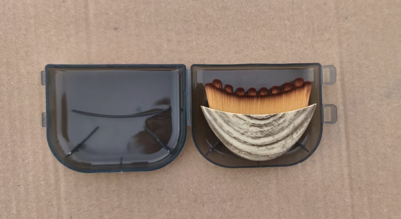 Kozmetička četkica za lice za limfni kontur, sintetička vlakna, plastična ručka, kratka ručka, jedno pakiranje