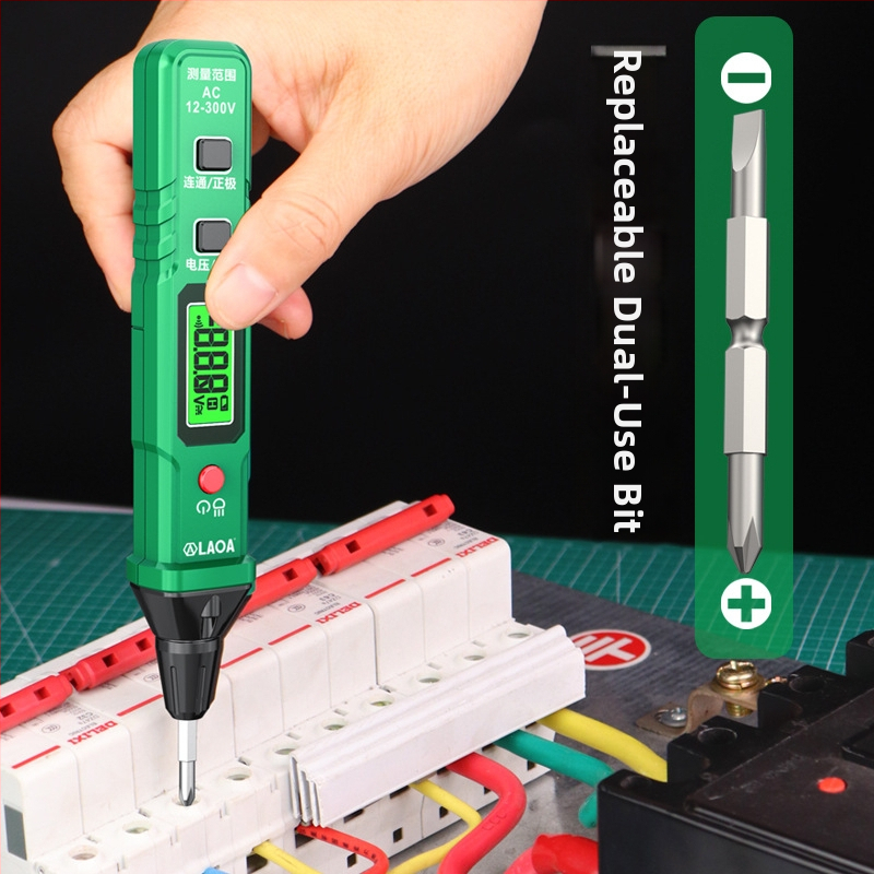 Old A indukcijski digitalni tester napona s izmjenjivim vrhom, za testiranje kontinuiteta i kratkog spoja – alat za električare