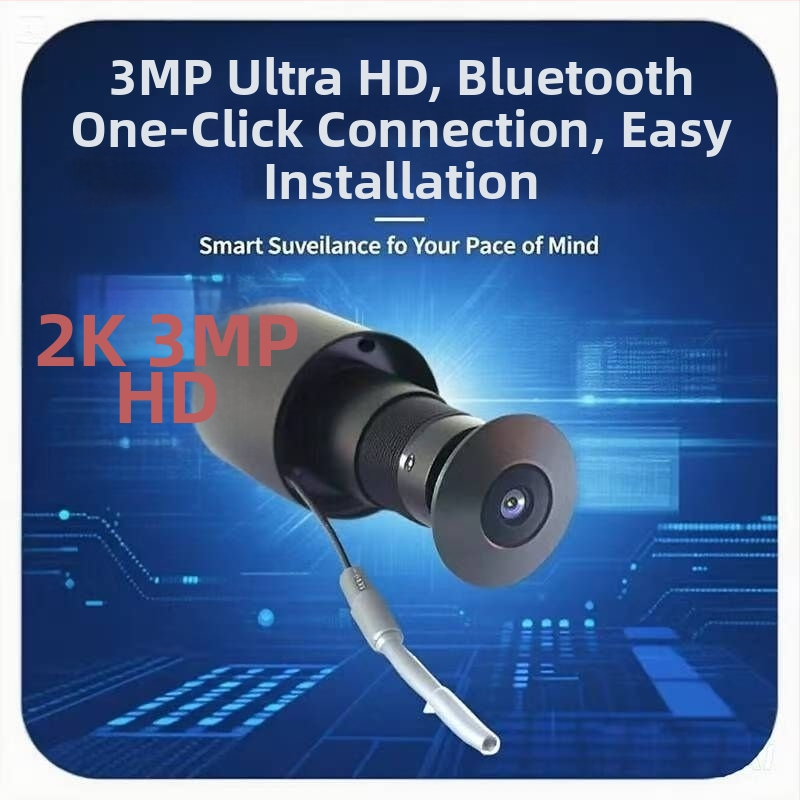 Έξυπνη κάμερα πόρτας με νυχτερινή όραση, ενσωματωμένο μικρόφωνο, αποθήκευση νέφους, έλεγχο μέσω εφαρμογής κινητού, ειδοποίηση κατά κλοπής