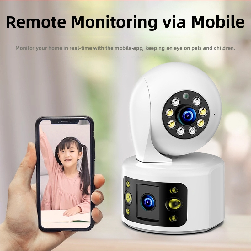 IP kamera s 360° panoramskim bežičnim noćnim vidom, unutarnji monitor s tri zaslona - 0.01 lux, SNR > 48 dB, -20 do 55°C, 5V