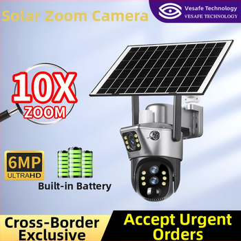 Vesafe solárna kamera pre vonkajšie použitie, 360° panoramatický pohľad, 4G diaľkový prístup, minimálne osvetlenie 0.001 lux, prevádzková teplota -20 až 60°C