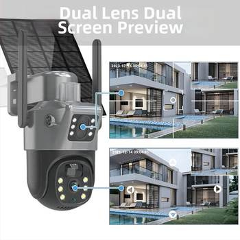 Vesafe solárna kamera pre vonkajšie použitie, 360° panoramatický pohľad, 4G diaľkový prístup, minimálne osvetlenie 0.001 lux, prevádzková teplota -20 až 60°C