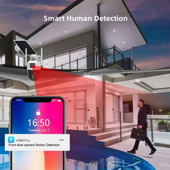 Vesafe solárna kamera pre vonkajšie použitie, 360° panoramatický pohľad, 4G diaľkový prístup, minimálne osvetlenie 0.001 lux, prevádzková teplota -20 až 60°C