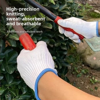 Mănuși de protecție pentru lucru din fir de bumbac-satén, tricotate cu 10 ace (Brand: Love and wear; Funcție: Protecție și rezistență la uzură; Domeniu de utilizare: Protecție; Greutate: 1)