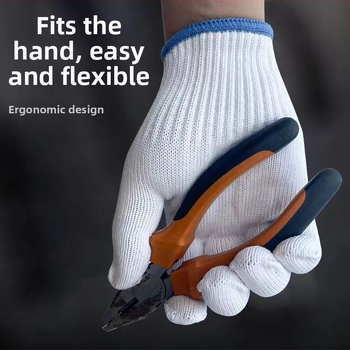 Mănuși de protecție pentru lucru din fir de bumbac-satén, tricotate cu 10 ace (Brand: Love and wear; Funcție: Protecție și rezistență la uzură; Domeniu de utilizare: Protecție; Greutate: 1)