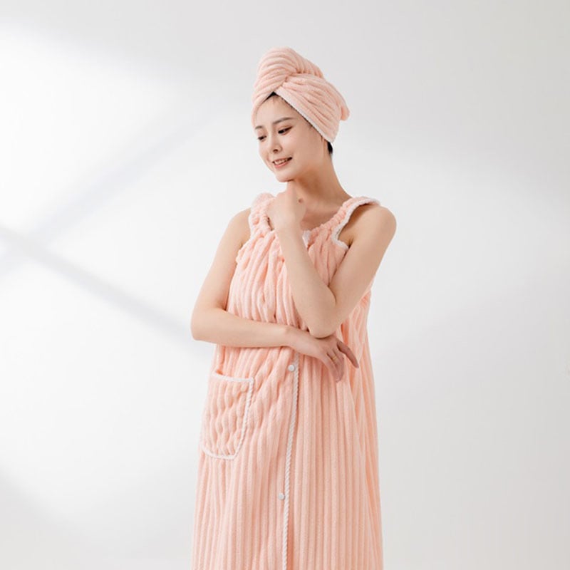 Ρόμπα μπάνιου από βελούδο κοραλλιού, απορροφητική, άνοιξη, γυναίκες, πολυεστέρας