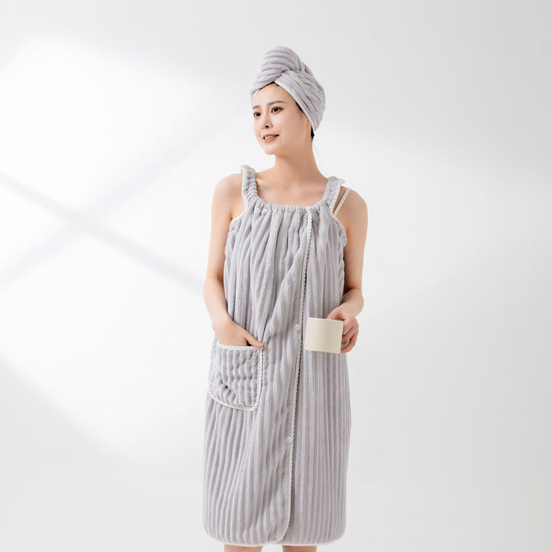 Ρόμπα μπάνιου από βελούδο κοραλλιού, απορροφητική, άνοιξη, γυναίκες, πολυεστέρας