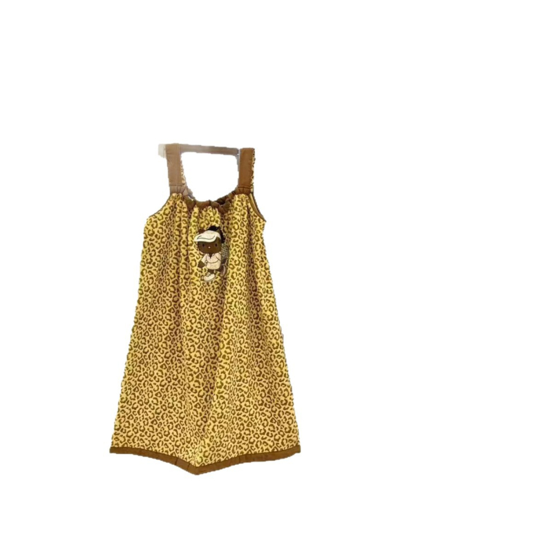 Ρόμπα μπάνιου με λεοπάρ leopard print από coral fleece, παχιά και ζεστή για τον χειμώνα, γυναικεία, 85% πολυεστέρας