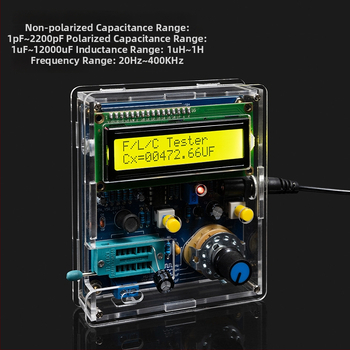 HU-053S Kapacitás- és induktivitás-mérő frekvenciaméréssel – DIY elektronikai készlet 8051/51 mikrovezérlőhöz, nyomtatott áramkör és forrasztási gyakorló készlet