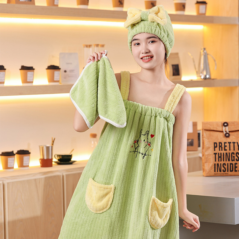 Ρόμπα μπάνιου από βελούδο κοραλλιού, Unisex – Γρήγορο στέγνωμα, Φοριέται και τυλίγεται, Κατάλληλη για φθινόπωρο