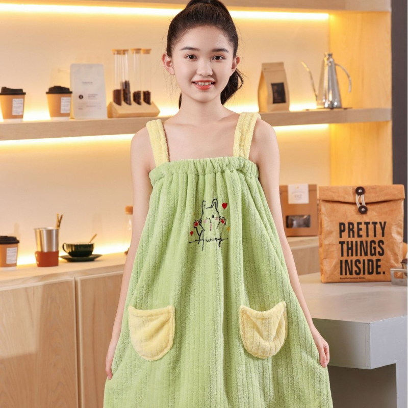 Ρόμπα μπάνιου από βελούδο κοραλλιού, Unisex – Γρήγορο στέγνωμα, Φοριέται και τυλίγεται, Κατάλληλη για φθινόπωρο