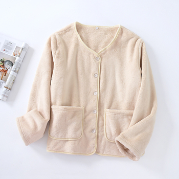 Ženski pidžama kardigan od Coral fleece, 95% poliester, debljina 251–300 g/m2, zima i jesen