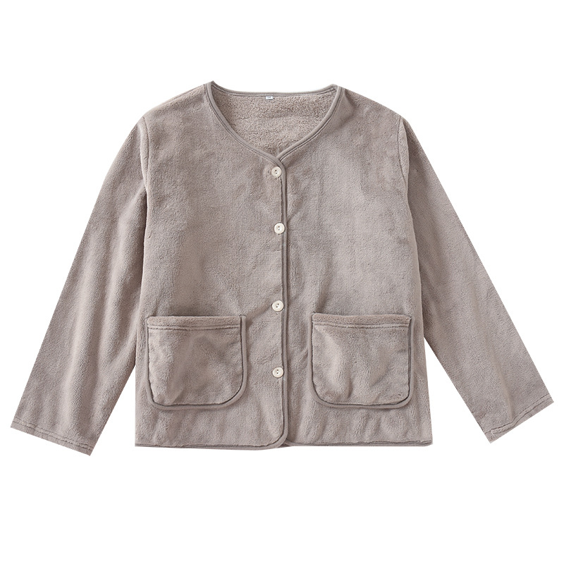 Ženski pidžama kardigan od Coral fleece, 95% poliester, debljina 251–300 g/m2, zima i jesen