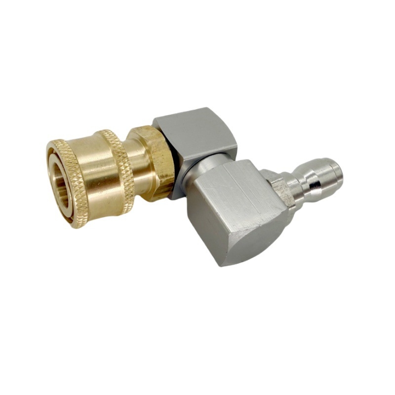 Pistol de spalare cu presiune înaltă, conector rapid 1/4, articulație rotativă la 360°; construcție din aluminiu, cupru și oțel inoxidabil; presiune maximă a apei 100 kg