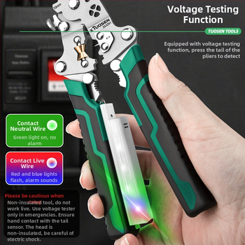 Tuosen Clește multifuncțional pentru dezizolarea și tăierea cablurilor, vârf ascuțit, greutate 0.21